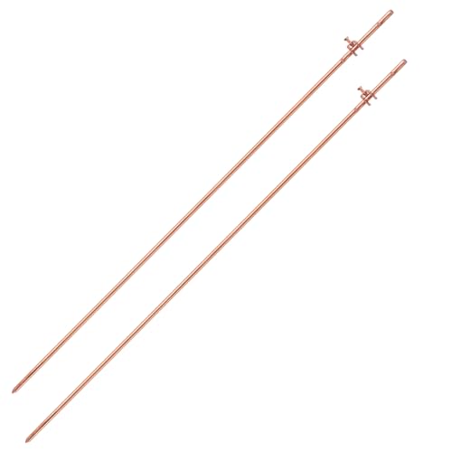 GOUNENGNAIL- 4' Grounding Rod - 3/8" Copper Ground Rod with Wire Clamp | Great for Electric Fences, Antennas,Satellite Dishes,and other Grounding Needs (2, 3/8''x4')