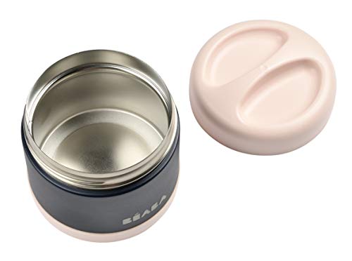Beaba Stainless Steel Insulated Food Jar 10 oz, Kids insulated, Lunch Containers, Leakproof, Wide Opening, Suitable for Hot and Cold Foods (Midnight) - color: Midnight