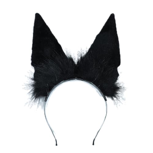 Handmade Wolf Ears Headband Fox Ear Hairband Wolf Cosplay Props - color: Black1