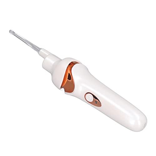 Electric Ear Suction Device, Portable Automatic Electric Vacuum Ear Pick Ear Cleaner Earwax Remover with LED Light for Earwax Removal, Soft Prevent Ear Pick Clean Tools Set (White) - color: White