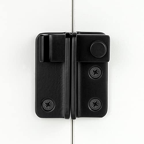 2 Set Black Flip Latches with Padlock Hole，2.36”x2.12”Slide Bolt Latch_R | Stainless Steel Sliding Barn Door Lock ,for bedroom,drawer,Wine Cabinet,cabinet,garage,window,pet enclosures - color: Black Right Open_2 Pack