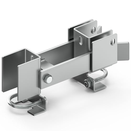 Chain Link Fence Double Gate Latch for 2" Gate Frame Residential Strong Arm Chain Link Fence Gate Latch Double Gate Latches for Metal Gates Swing Gates - color: Silver for 2" Gate Frame