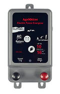 Electric Fence Energizer 40 Acre 10 Miles 2 in 1 Powered by Battery or AC Outlet 12000V 2J Pulse Electric