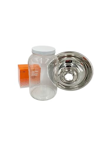 SS Strainers (Medium Strainer with Glass Jar Combo, 1 Gallon Jar Combo) - color: 1 Gallon Jar Combo, size: Medium