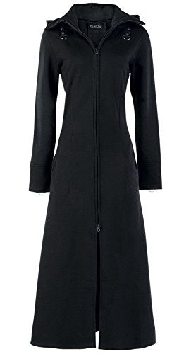Womens Raven Coat Black Gothic Full Length Long Steampunk - size: Medium