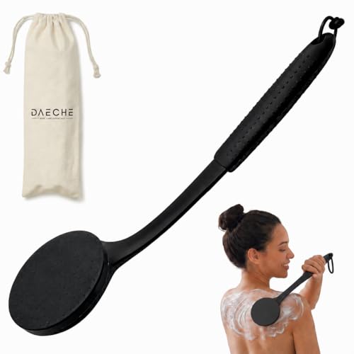 Lotion Applicator for Back with Long Non-Slip Handle, Non-Absorbent Silicone Pad, Easy-to-Clean Body Applicator for Sunscreen, Moisturizer & Self Tanner, Includes Travel Pouch