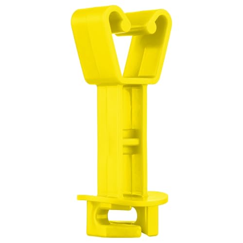 25-Pack Electric Fence Chain Link Extended Insulators, Yellow | Secure Offset Design · Fits Chain Link Fences & U Posts · For Wire, Polywire, Poly rope & Tape - color: Yellow