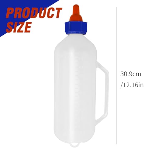 Lamb Feeding Bottle 1000ML, 1L Baby Lamp Milk Feeder Bottle Baby Goat Calf Milk Water Bottle Piglet Feeding Bottles Nursing Bottle Cup with Handle for Livestock Farm Animals