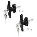 Truck Cap T-Handle Lock Set (Left & Right), Keyed Alike Black Replacement Kit for Camper Shell Topper, Complete Pair (Cam Locks Not Included) - style: Key Lock(Left & Right)