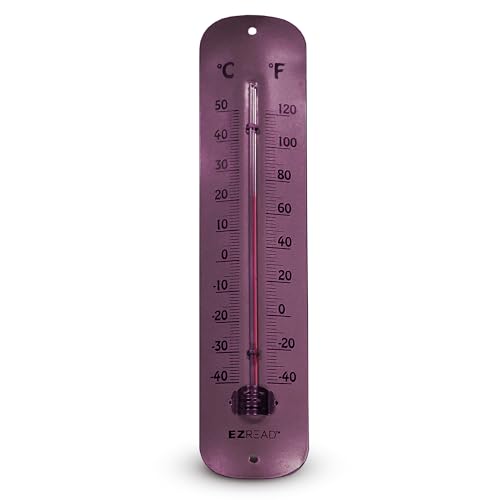 Headwind 12" Paradise Pink Metal Thermometer – Durable Weather‑Resistant Indoor & Outdoor Wall‑Mount Temperature Gauge for Patio, Garden, Home, or Porch – Heavy‑Duty Metal Construction by EZ Read - color: Paradise Pink