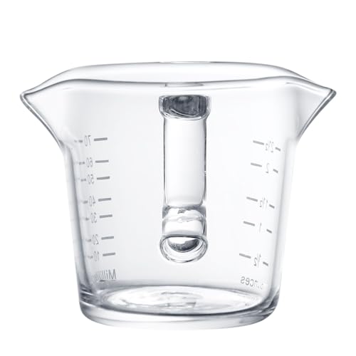Espresso Glass Measuring Cups 3-Ounce/100ML Double Spout Glass Measuring Cup Espresso Shot Glasses with V-Shaped Mouth Milk Frothing Pitcher Cappuccino Cup Accessories - size: 2pcs-cups