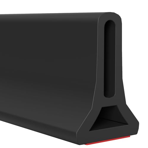 3ft/5ft/6ft/8ft10ft Collapsible Shower Threshold Water Dam Water Barrier for Shower and Water Stopper Keeps Water Inside Water Threshold for Wet and Dry Separation (6ft, Black) - color: Black, style: 6ft