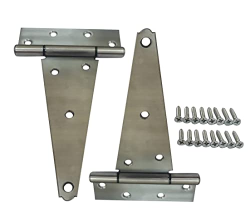Stainless Steel Extra Heavy Tee Hinge, (2pack(8"), Stainless Steel) - color: Stainless Steel, size: 2pack(8")