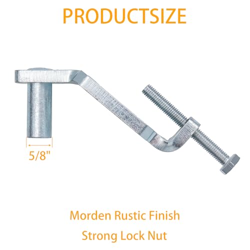 2-Pack T-Post Gate Hinge Kit, 1-5/8" Female Hinges and Hinge Pins, Galvanized Steel, 200° Swing for Chain Link/Metal Gates, Farm & Garden