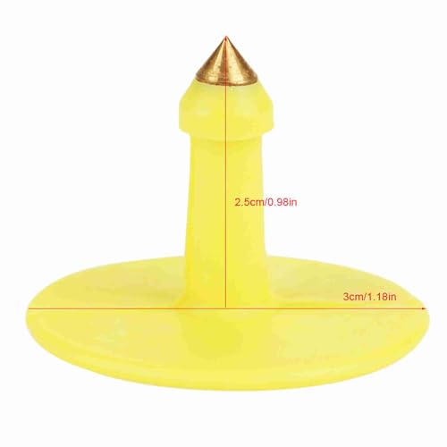 100PCS Cattle Ear Tag Plastic Livestock Ear Tag Animal Identification Earring Tagger for Cow Cattle Sheep Goats Pigs (Yellow)