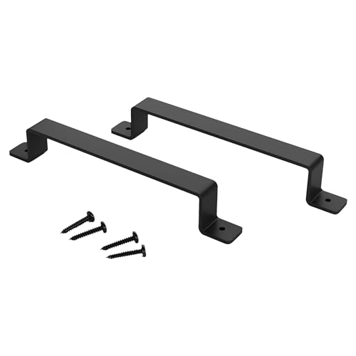 12" Barn Door Handle for Gate, Kitchen, Sheds, Garage - Pull Handle for Sliding Barn Door - Grab Handle - Barn Door Hardware - Black