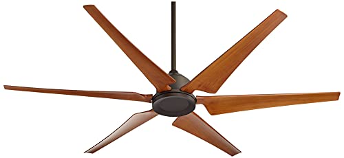 Casa Vieja 72" Power Hawk Modern Industrial Indoor Outdoor Ceiling Fan with Remote Control Oil Rubbed Bronze Painted Wood Damp Rated for Patio Exterior House Home Porch Gazebo Garage Barn