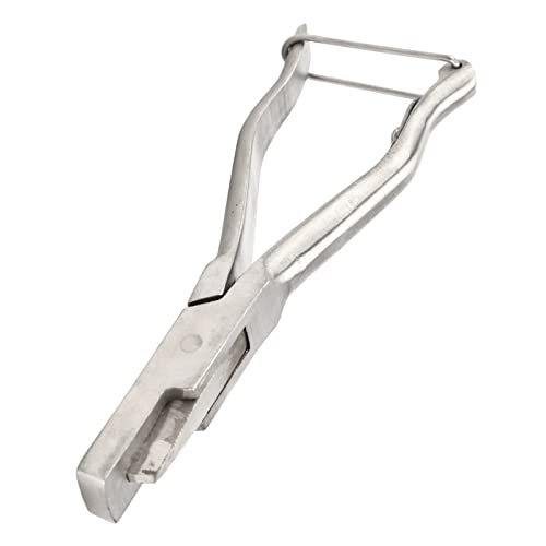 Ear Tag Plier Stainless Steel, Pig Ear Tag Pliers, Ear Tag Plier, Ergoesnomic Veterinary Ear Notcher Tool for Cattle, Sheep, Goats Identification (V Shape)