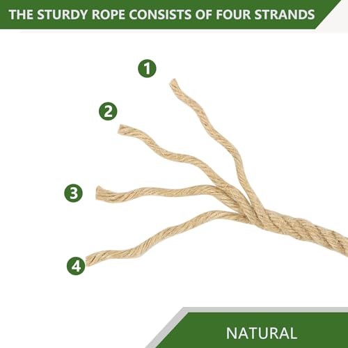 1/2 Inch x 25 Feet Natural Jute Rope, 13mm Jute Twine Hemp Rope, Twisted Manila Hemp Ropes for Craft Projects, Gardening, Indoor and Outdoor Use, Home Decorating, DIY - size: 1/2inch x 25feet