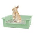 Litter Box Rabbit, Bunny Potty Pan, 1cm Steel Grate with Tray | 39 x 29 x 12 cm box with 1 cm steel mesh keeps paws above waste; removable tray lifts out for quick daily cleaning - color: Green