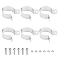 M METERXITY 6-Pack Brace Bands Chain Link Fence Parts, 1-1/4 Inch Galvanized Steel Chain Link Brace Band with Bolts and Nuts for Fence/Gate/Posts/Rust-Resistant
