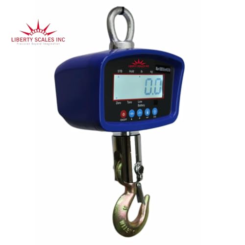 Liberty LS-924 Digital Hanging Crane Scale – 1500 lb x 0.5 lb Capacity – Suitcase Weight Scales for Travel, Medium General Purpose Weight Scales – Industrial Hanging Scale with LCD Display - style: 1500 lb x 0.5 lb