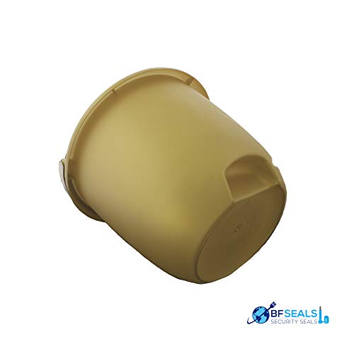 Buckets ECO-Plastic, 5 Pack Made in U.S.A. Ergonomic Bottom and handling 2,3 Gallon. Gold Color.