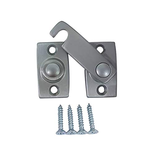 QCAA Solid Brass Shutter Bar/Door Latch, 7/8" x 2-3/32", Satin Chrome, 1 Pack, Made in Taiwan - color: Satin Chrome, size: 1 Pack