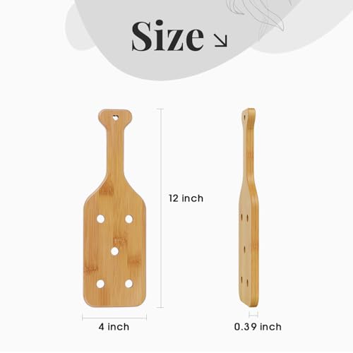 12inch Bamboo Paddle with Holes,Unfinished Wooden Paddle,1 Pack | Size : 12 x 4 x 0.6 Inches, Thickened Bamboo With Airflow Holes, Smooth Surface for Crafts and Decorating - size: 12 inch
