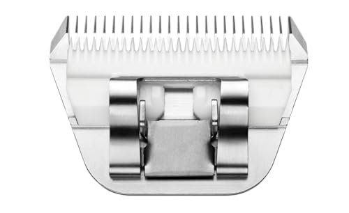 Andis 561463 ceramicEDGE #4FW XCover Wide Blade, Stainless Steel | 36% wider with 31-tooth ceramic cutter, carbon-steel lower blade, fits all professional dog clippers - size: 4FW (9.5 mm)