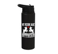 My Kids Are Buttheads Funny Goat Lover Goat Mom Farmer Stainless Steel Insulated Water Bottle - color: Black