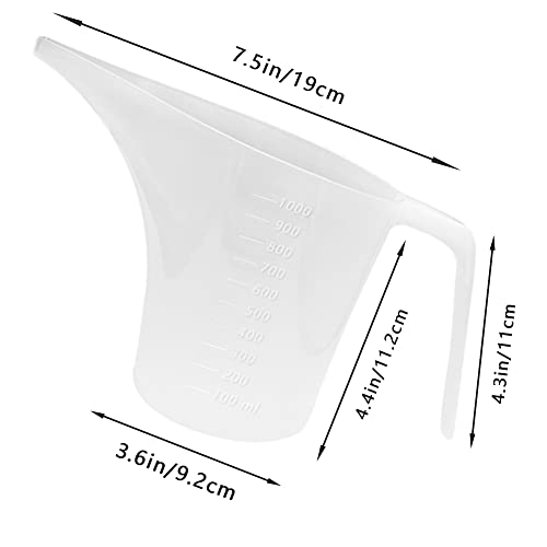 4 Pack Plastic Funnel Pitcher,Measuring Cup with Long Spout,Large Capacity Easy Pour Cup,Perfect for Bakeware Mold,Oils,Watering Plants(1000ml) - color: 4 Pack Plastic Funnel Pitcher