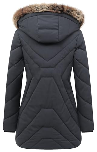 Women's Winter Coat Long Puffer Jacket - Waterproof Warm Thickened Snow Coat for Women - color: Darkgrey, size: 3X-Large