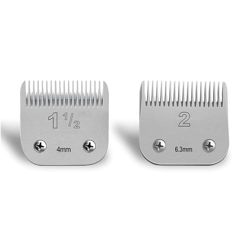 Replacement Ceramic Blades Set,Compatible with Andis,Oster 76,Wahl KM10 | 4mm(5/32") to 6.3mm(1/4") Cutting Length,Include 1-1/2+2#,2Pack - color: Size 1-1/2(2 pcs)