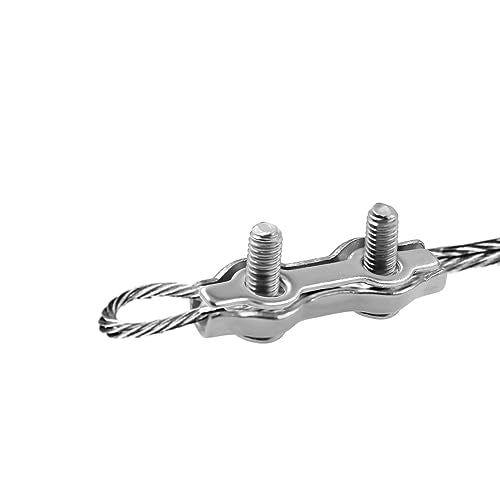 304 Stainless Steel Duplex 2-Post Cable Clamps TTZEZE Double Bolt Wire Rope Clips Clamp Fastener for 3/16 Inch Diameter Wire Rope 14 Pack - style: M4