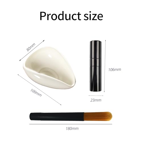 Set of 3 Coffee Dosing Cup Coffee Bean Dosing Cup and Coffee Brush For Ceramic Single Dosing Tray and Bristles Wood brush for Coffee Espresso Machine Cleaning