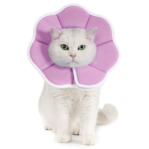 Avont Cat Cone L Adjustable Soft E-Collar, Purple | L fits 10.5-13.0" necks, Depth 5.0", breathable & soft, prevents licking Water-resistant & easy clean - color: Purple, size: L(Neck:10.5"-13.0")