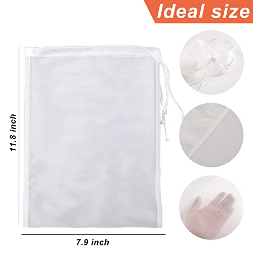 Nut Milk Bag, Food Straining Bag, Nylon, 7.9 x 11.8", 4 Pack | Cheese Cloth Bag, Straining Fruit Juice, Tofu, Almond
