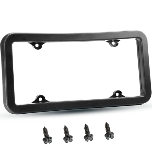 AR-PRO Ultimate License Plate Bumper Guard with Mounting Hardware - 1" Thick Rubber License Plate Frame Protects Bumper from Scratches and Dents - Universal Fit for Cars, Trucks, SUVs, and Vans - size: 1 Pack - Standard (1" Thick)