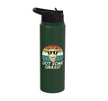 Goat Got Some Grass Retro Farm Animal Farmer Men Women Kids Stainless Steel Insulated Water Bottle - color: Dark Green