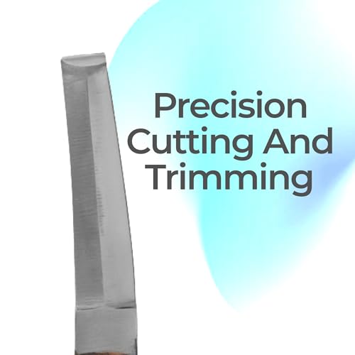 Hoof Knife Double Edged Curved Blade – Stainless Steel Curved Blade Farrier Tool with Wooden Handle, Multipurpose Hoof Trimming Knife for Livestock, 3-Inch Blade, 8.5-Inch Overall - style: Double Edge - RH
