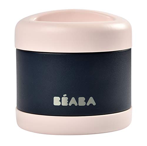 Beaba Stainless Steel Insulated Food Jar 10 oz, Kids insulated, Lunch Containers, Leakproof, Wide Opening, Suitable for Hot and Cold Foods (Midnight) - color: Midnight