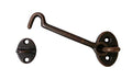 Heavier Duty Brass Door Hook Latch & Eye, 4", Antique Copper, Made in Taiwan, 1 Pack - color: Antique Copper, size: 1 Pack (4")