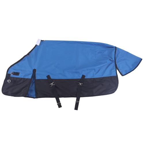 1200D Horse Blanket, 0g No-Fill Waterproof Turnout Rain Sheet | 1200D Ripstop Outer, Waterproof Breathable Shell, Anti-Rub Lining, 0g No-Fill, Keep Dry in Mud & Wet Weather, Large Tail Flap - color: Blue Black, size: 84"