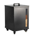 Rayzi 66lb Wood Pellet Storage Bin, Fuel Pellet Carbon Steel Container | Outdoor Waterproof Storage Bin & Rust-Resistant Metal Storage for Wood Pellets, Animal Feed, Charcoal