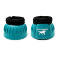 CHALLENGER Horse Training Ribbed Rubber Hoof Impact Overreach Protection Fleece Lined Bell Boots 41HI01 - color: Turquoise, size: Large