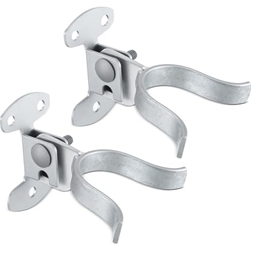 Zonon 2 Pcs Gate Fork Latch, Suitable for 1-5/8" Fork, Fence Latch Hardware Wall Mount for Chain Link Farm Fence Gate Flat Wooden Posts, Pressed Galvanized Steel - size: 1-5/8 Inch