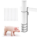 1 Sets Vertical Pig Waterer with Steel Nipples Cover and Cable Tie Adjustable Height Easy Mounting Drinker Kit for Pig and Other Livestock (White,Small)