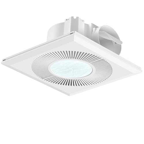 Bathroom Exhaust Fan with Light 165CFM Quiet 1.2 Sones | Ventilation Fan with 3CCT 1400lm LED Light Ceiling Cutout 9.84"x9.84" including Expandable Kit for Bathroom Laundry - color: 4000k Pearl White