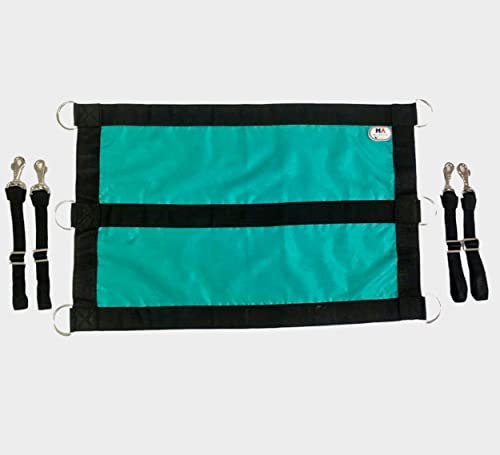 Majestic Ally 1200D 29"x19" Horse Stall Guard with Adjustable Straps and Hardware (Turquoise Black) - color: Turquoise Black